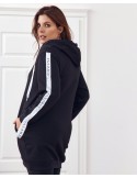 Plus Size insulated tunic with hood black FI586 - Online store - Boutique